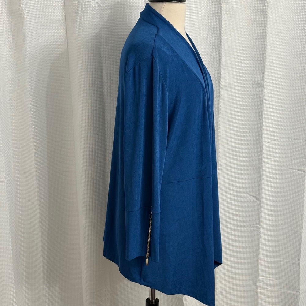 Chico's Travelers Women's Long Sleeve Open Front Draped Cardigan - Picture 5 of 8